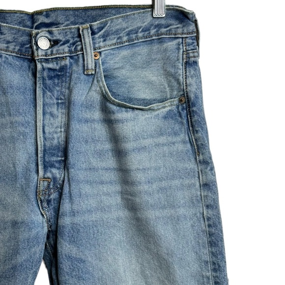Levi's 501CT Mended High Rise Custom Tapered Blue Button Fly Denim Jeans 32 - Picture 8 of 16